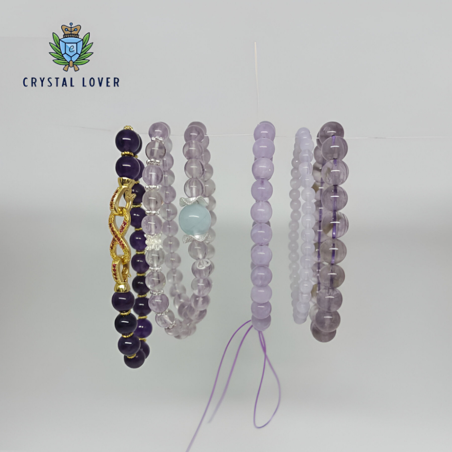 Gelang Crystal Amethyst Lavender Fengshui Original
