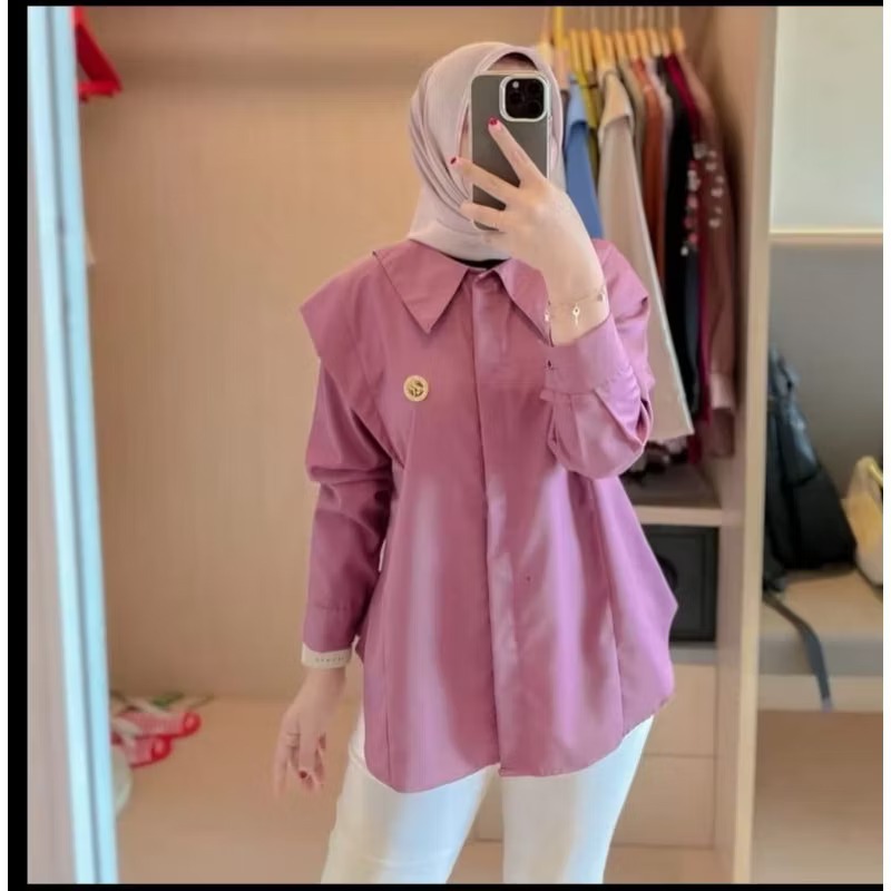TIARA PINK BLOUSE COTTON TOYOBO POLOS / BAJU KATUN TOYOBO PREMIUM