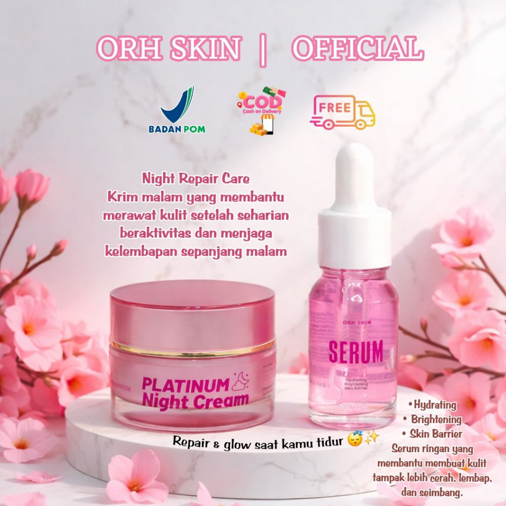 Night Cream Platinum ORH BPOM & Original NC Whitening Ektra ( Mencerahkan Dalam 2 Minggu) Cocok Untu