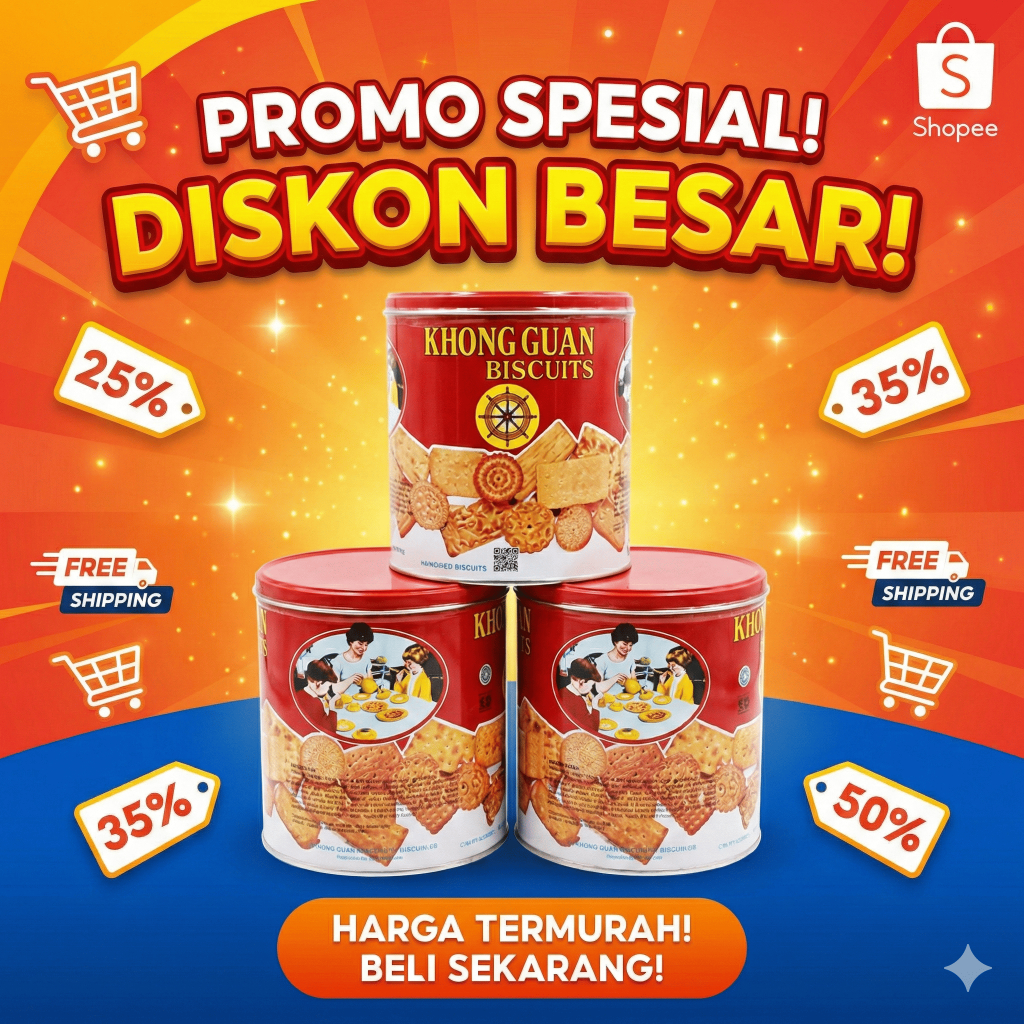 Khong Guan Assorted Top Mini 650g - Paket Hampers Biskuit Kaleng / Hadiah Lebaran & Natal