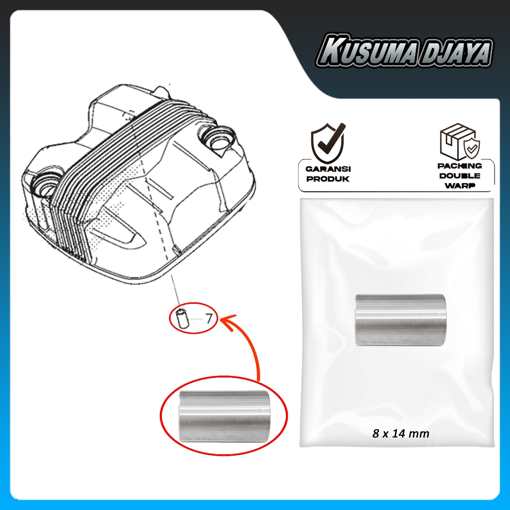 PIN DOWEL BOSH BLOK TUTUP HEAD VERZA CRF 150 SATUAN 8X14MM