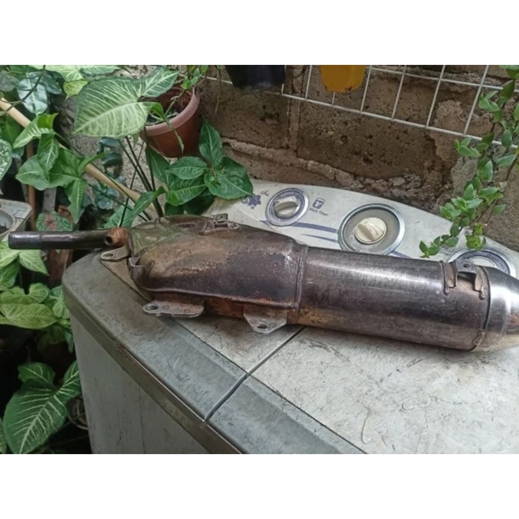 Slencer klx 250 cc klx 250cc d tracker dtracker kawasaki silencer knalpot original ori copotan stand