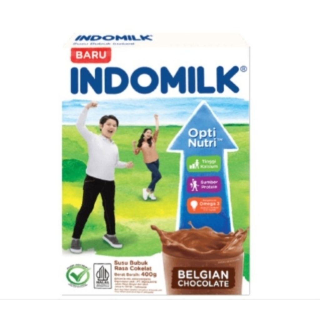 (EXP 06/2026) SUSU BUBUK INDOMILK COKLAT BELGIAN CHOCOLATE 400 gram