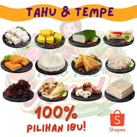 Aneka INSTAN KIRIM LontongTempe Mendoan/Tempe Daun/Tofu/Jamur/Tahu Bakso/Tahu Kuning/Tahu Putih/Tahu