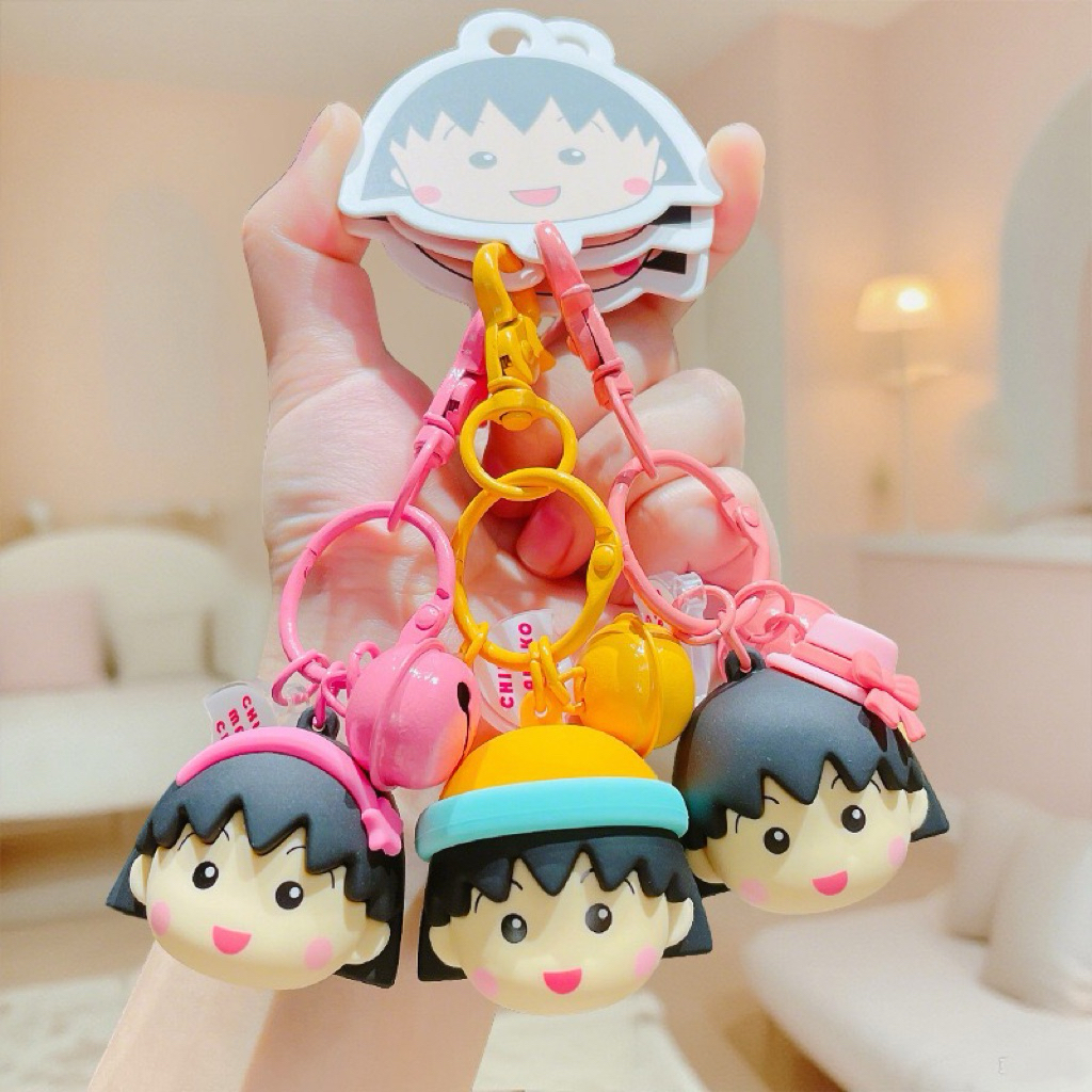 chibi maruko chan - keychain gantungan kunci / tas bag charm chibi maruko-chan momoko sakura bagchar