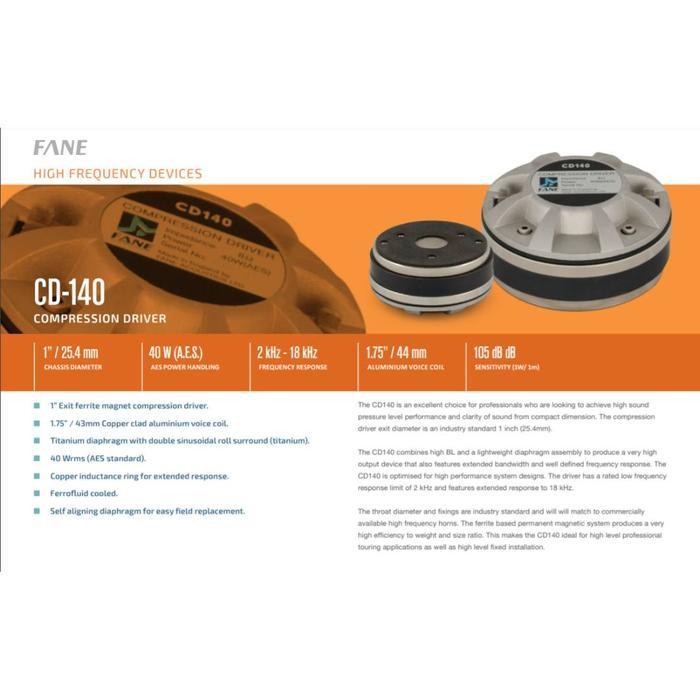 Driver Twetter FANE CD140 / CD-140 / CD 140 – FANE Twitter Speaker – Original
