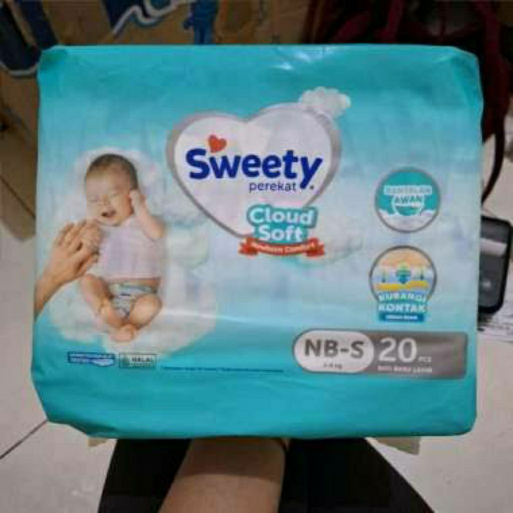 popok sweety perekat ukuran NBS isi 20 pcs