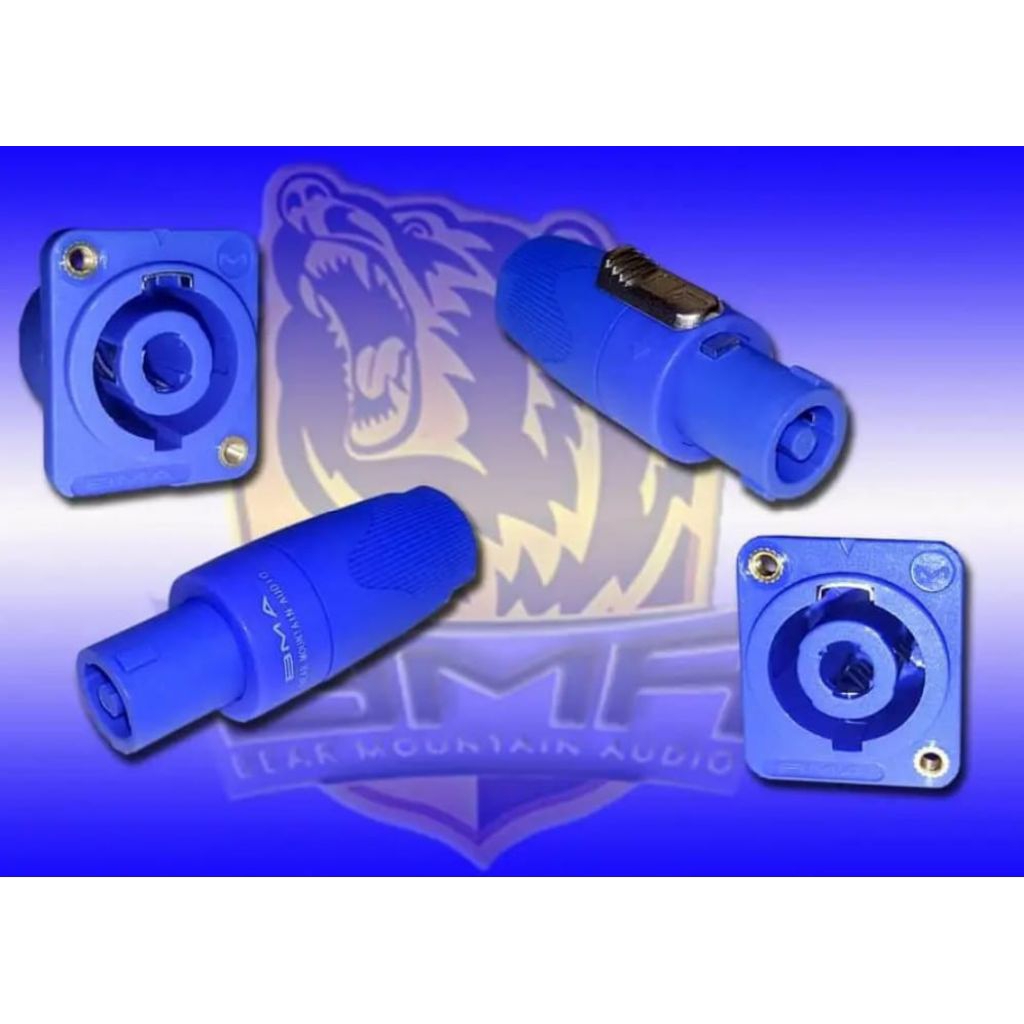 DUA SET JACK DAN SOCKET SPEAKON BMA BIRU ORIGINAL