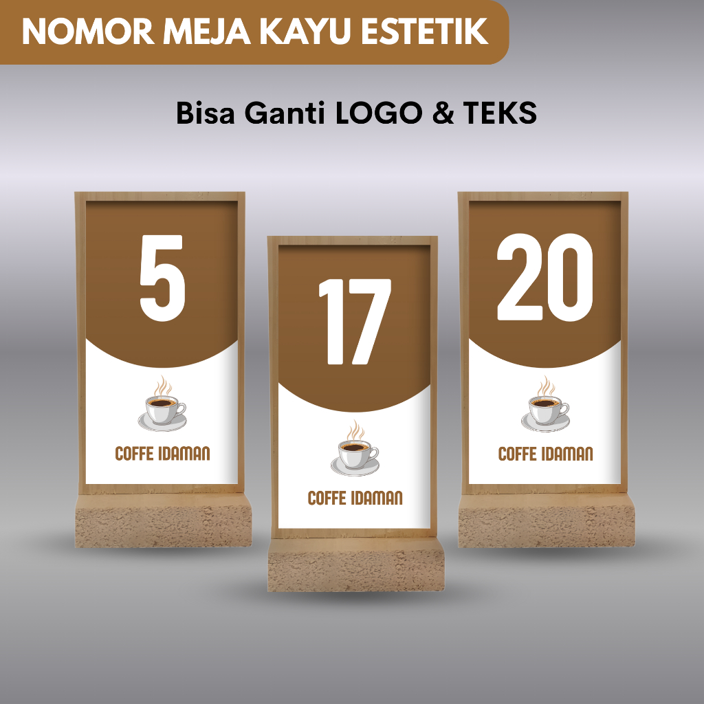 NOMOR MEJA KAYU NOMOR MEJA CAFE, RESTO, KEDAI CUSTOM
