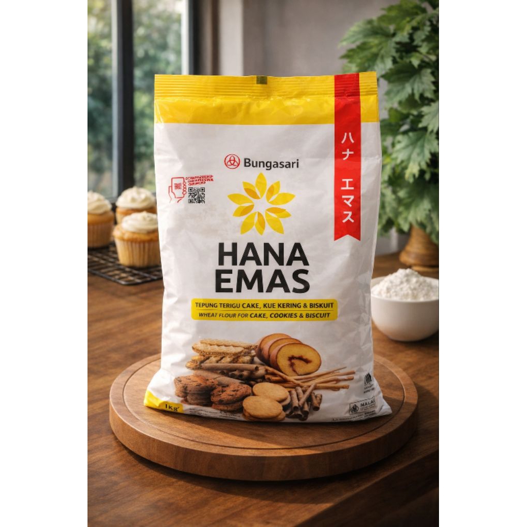 Tepung Terigu Hana Emas - Protein Rendah