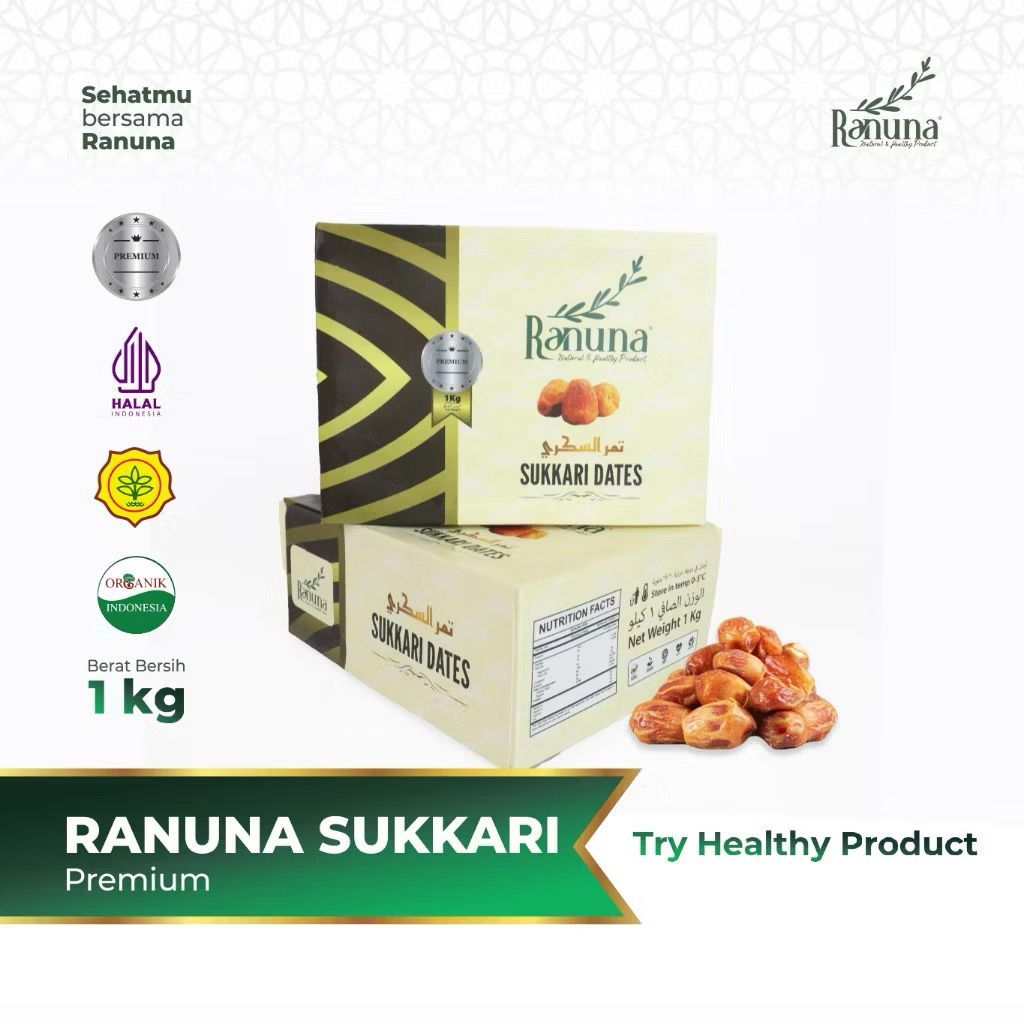 Kurma sukari ranuna 1kg kualitas premium grade A+ / Kurma Sukari 500 Gram / kurma raja sukkari / kur