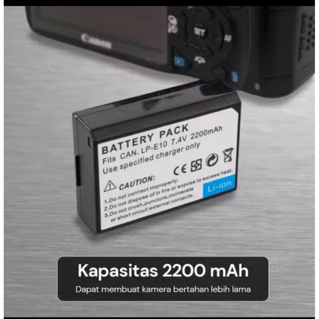 Baterai Camera Canon LP-E10 Original 100% 22000Mah Canon 1100D 1200D 1300D 1500D 3000D Canon