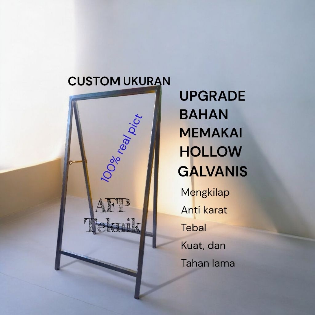 standing banner hollow galvanis (CUSTOM UKURAN)