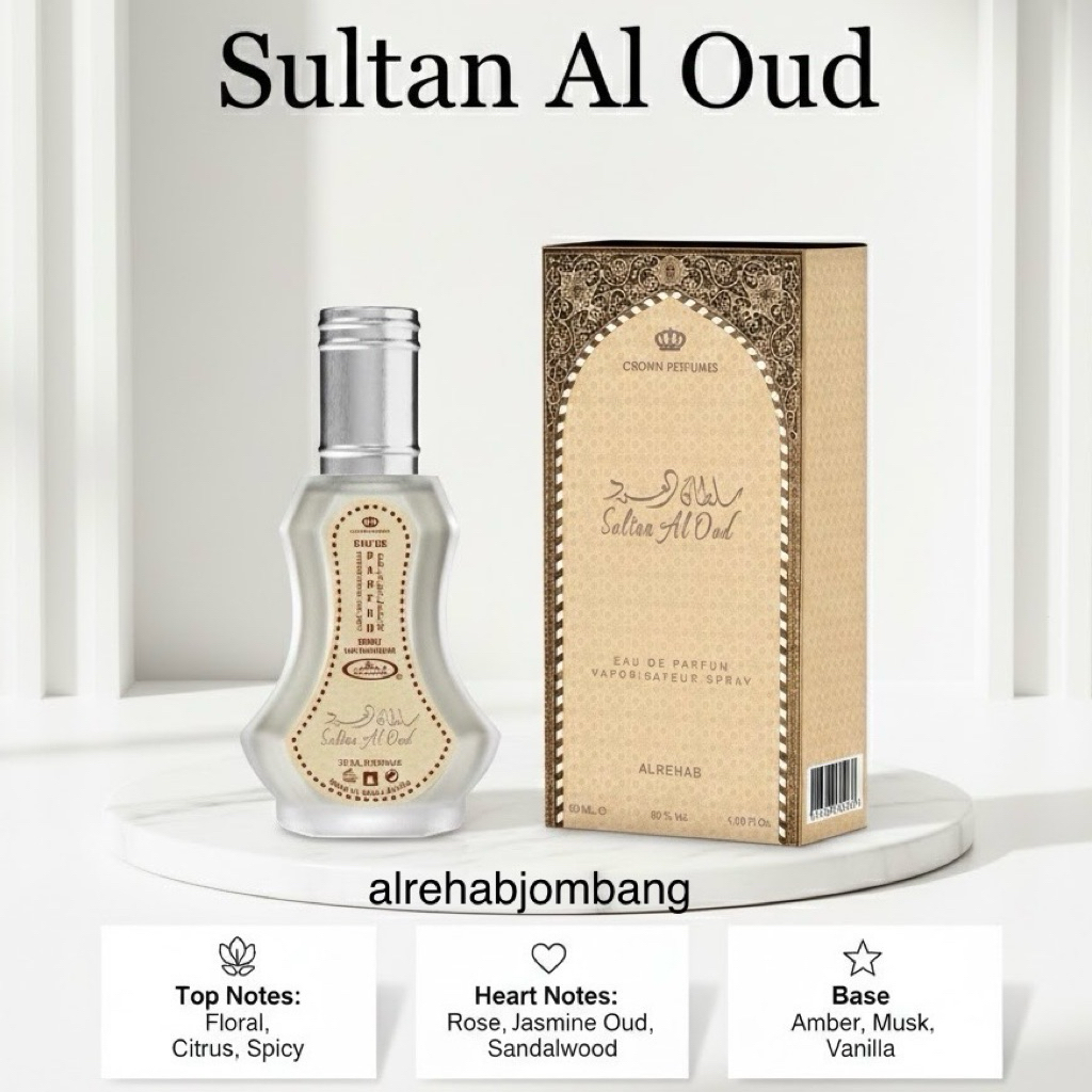 Parfum Al Rehab Sultan Al Oud 35ml Spray Original Arab Saudi