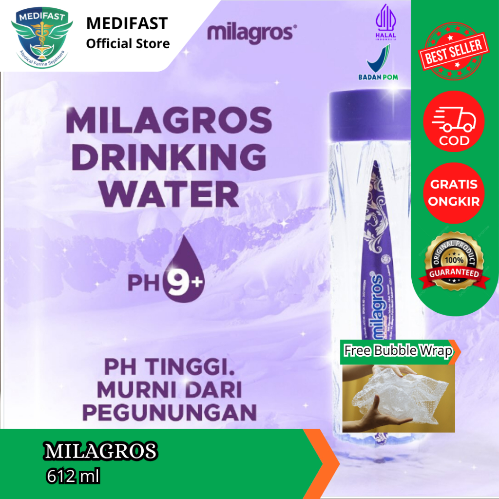 AIR MINUM KESEHATAN MILAGROS 612 ML 100% ORIGINAL