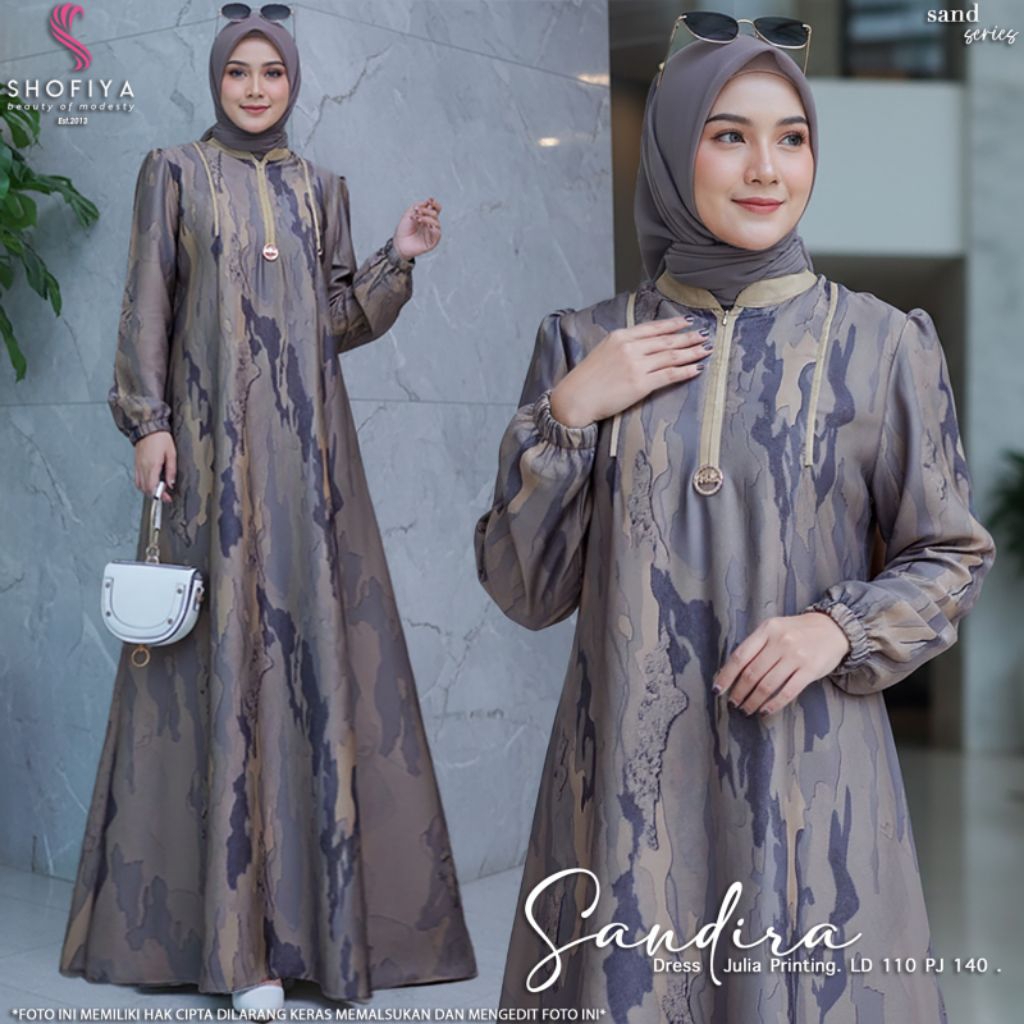 [ NEW ] GAMIS DRESS WANITA SANDIRA BY SHOFIYA // FASHION MUSLIM// ARLOVA  JUMBO SET JILBAB BY SHOFIY