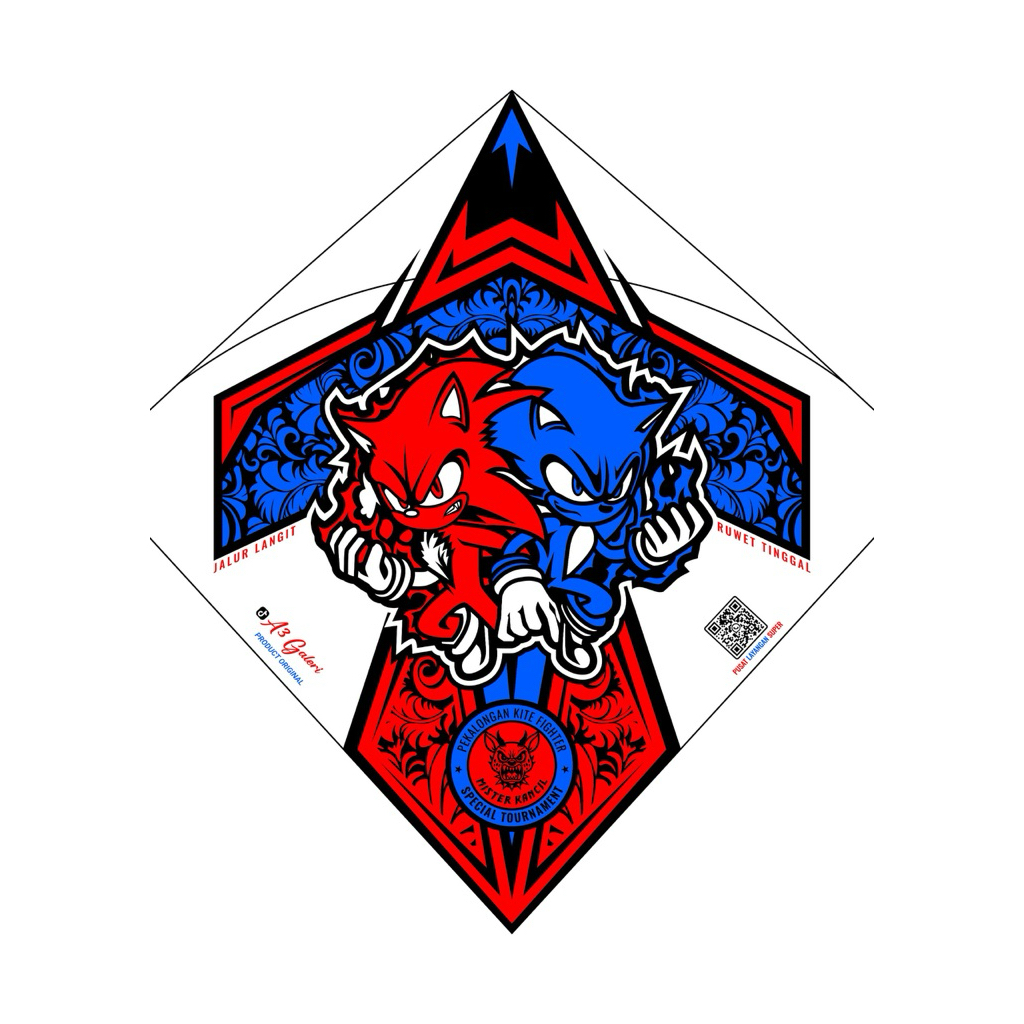 KERTAS LAYANGAN SUKHOI 3 WARNA MOTIF SONIX