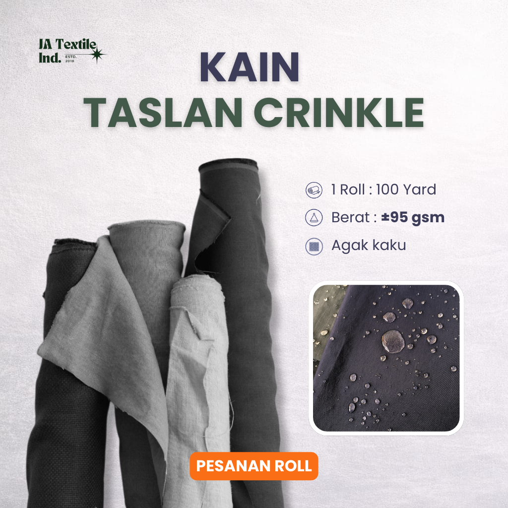 1 ROLL | KAIN TASLAN CRINKLE WP - BAHAN TAS BACKPACK JAKET