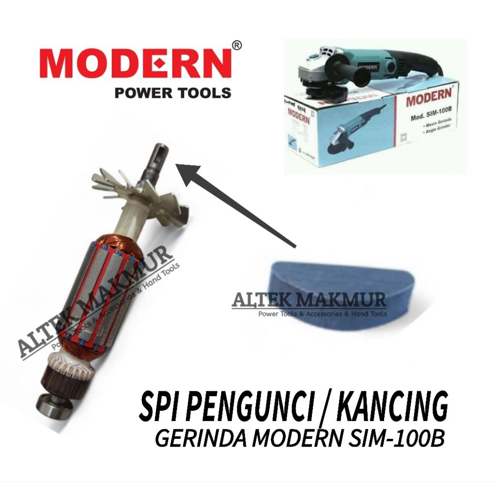 SPAREPART SPI PENGUNCI KANCING GEAR MESIN GERINDA MODERN SIM-100B / PENGGANJAL SEPI BULAN KANCINGAN 