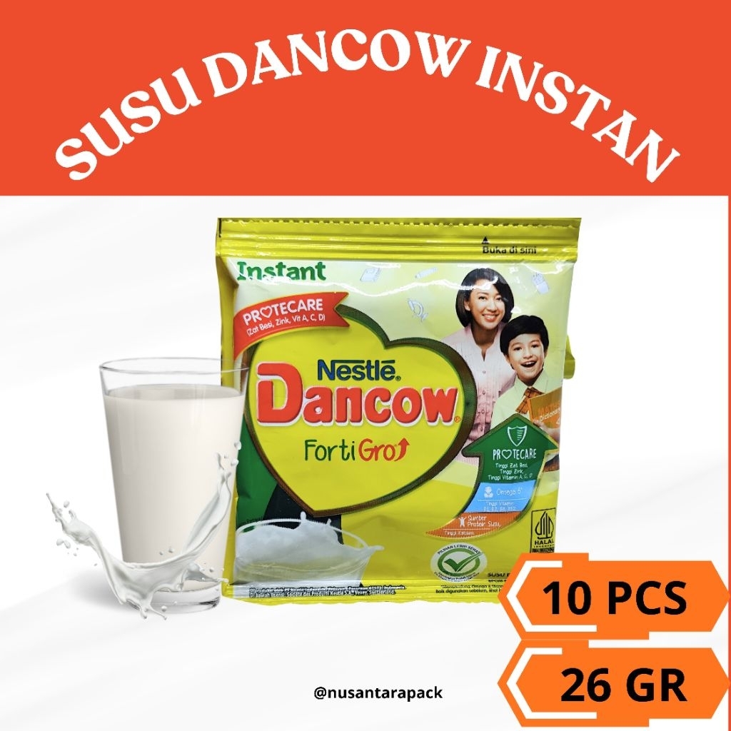 Dancow Instan Putih 26g x 10 | Susu Bubuk Sachet Renteng Original