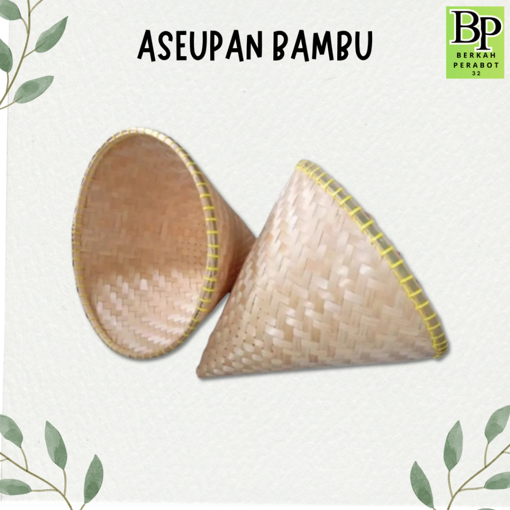 Aseupan Anyaman Bambu Kerucut Kukusan Nasi Tumpeng - Kecil Besar