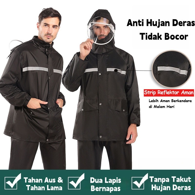 Jas hujan jumbo tebal dan kuat celana jas hujan pvc premium jas hujan respiro