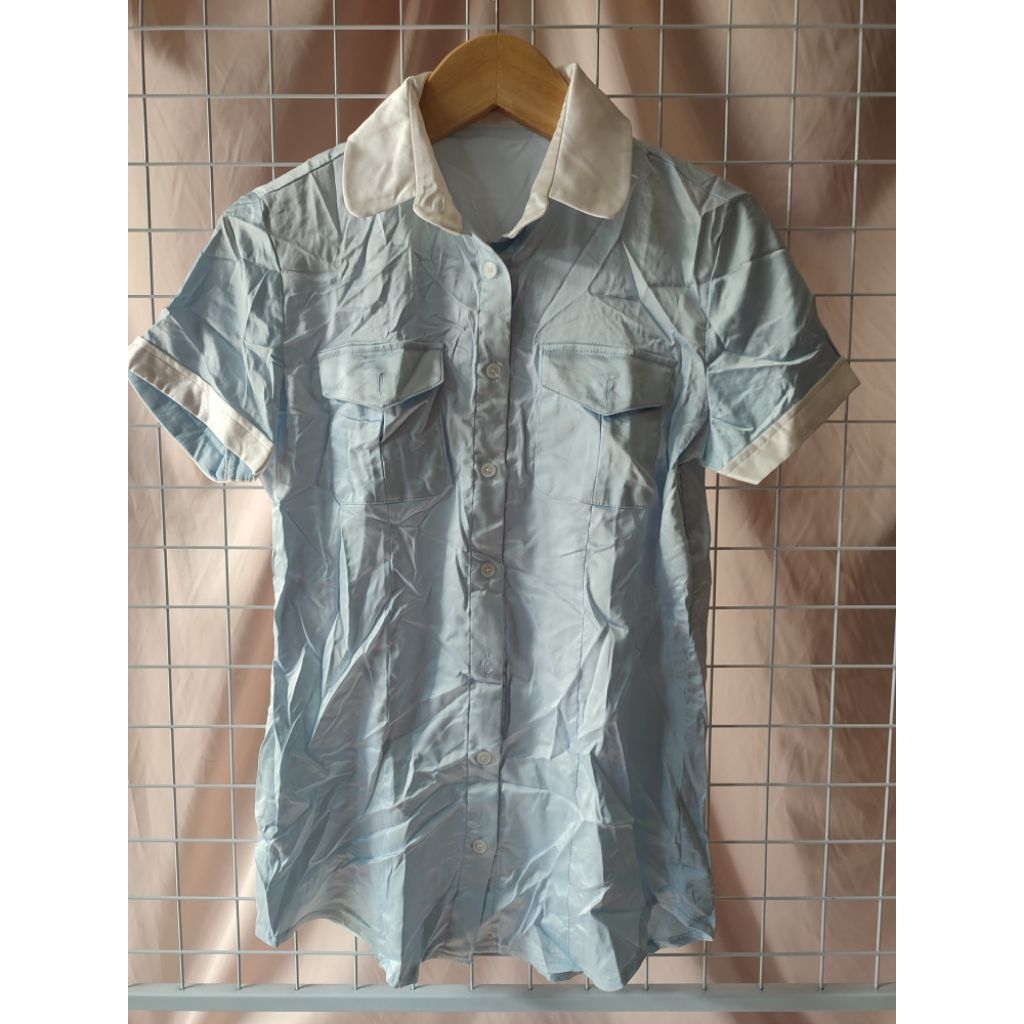 Kemeja ice blue silk halus adem