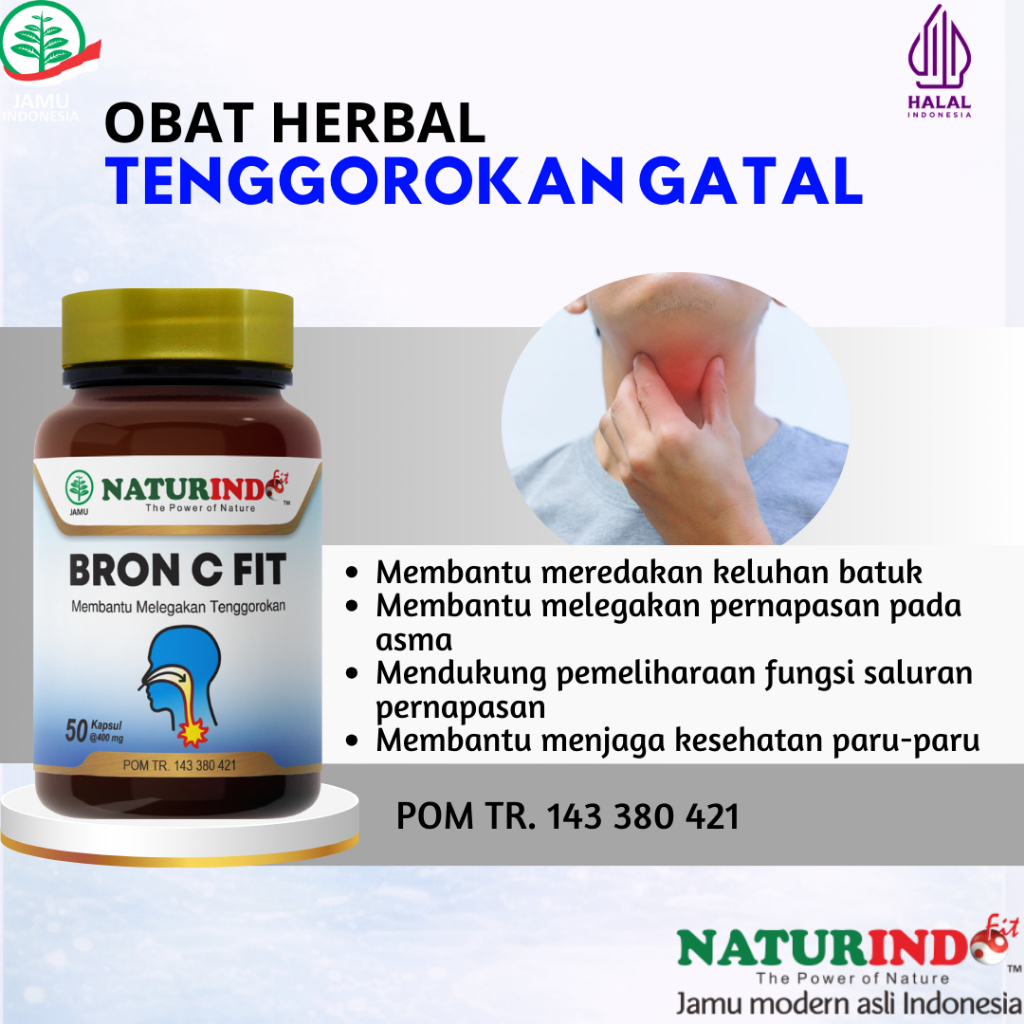BRON C FIT - Obat tenggorokan gatal batuk asma ibu anak gurah berdahak pilek tbc paru paru kering he