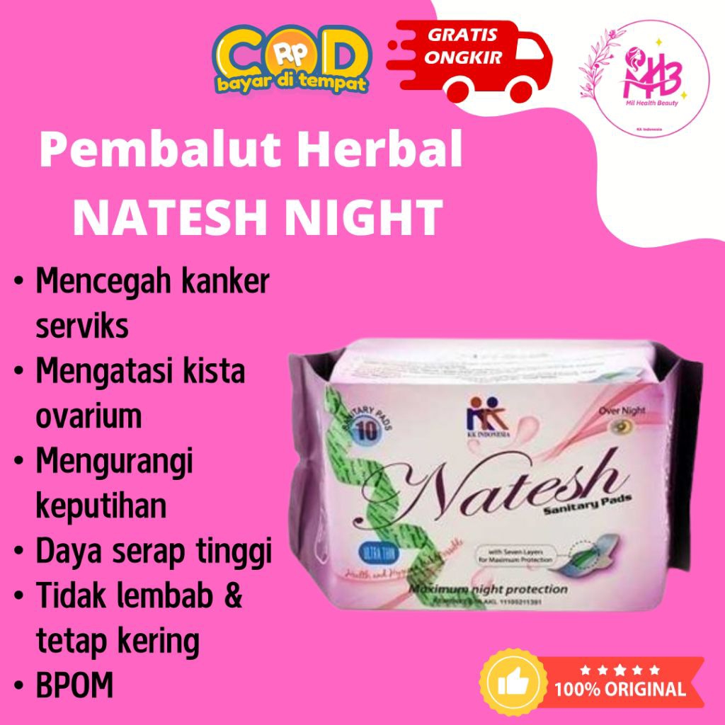Natesh Pembalut Natesh Night Original KK Indonesia