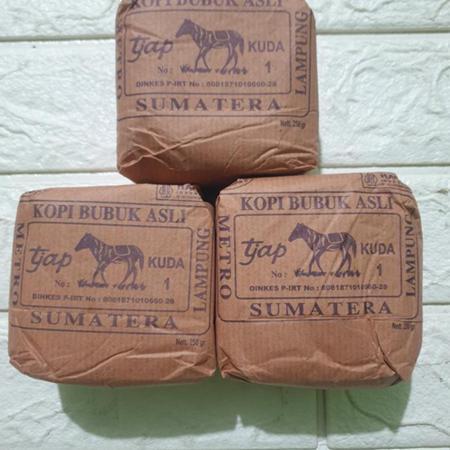 TERLARIS KOPI BUBUK CAP KUDA - KOPI BUBUK ROBUSTA METRO LAMPUNG CAP KUDA 100% 0RIGINAL