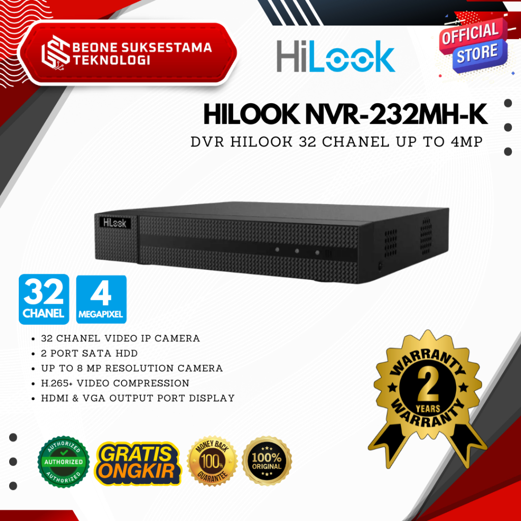 HILOOK NVR-232MH-K 32-ch 1U 4K NVR