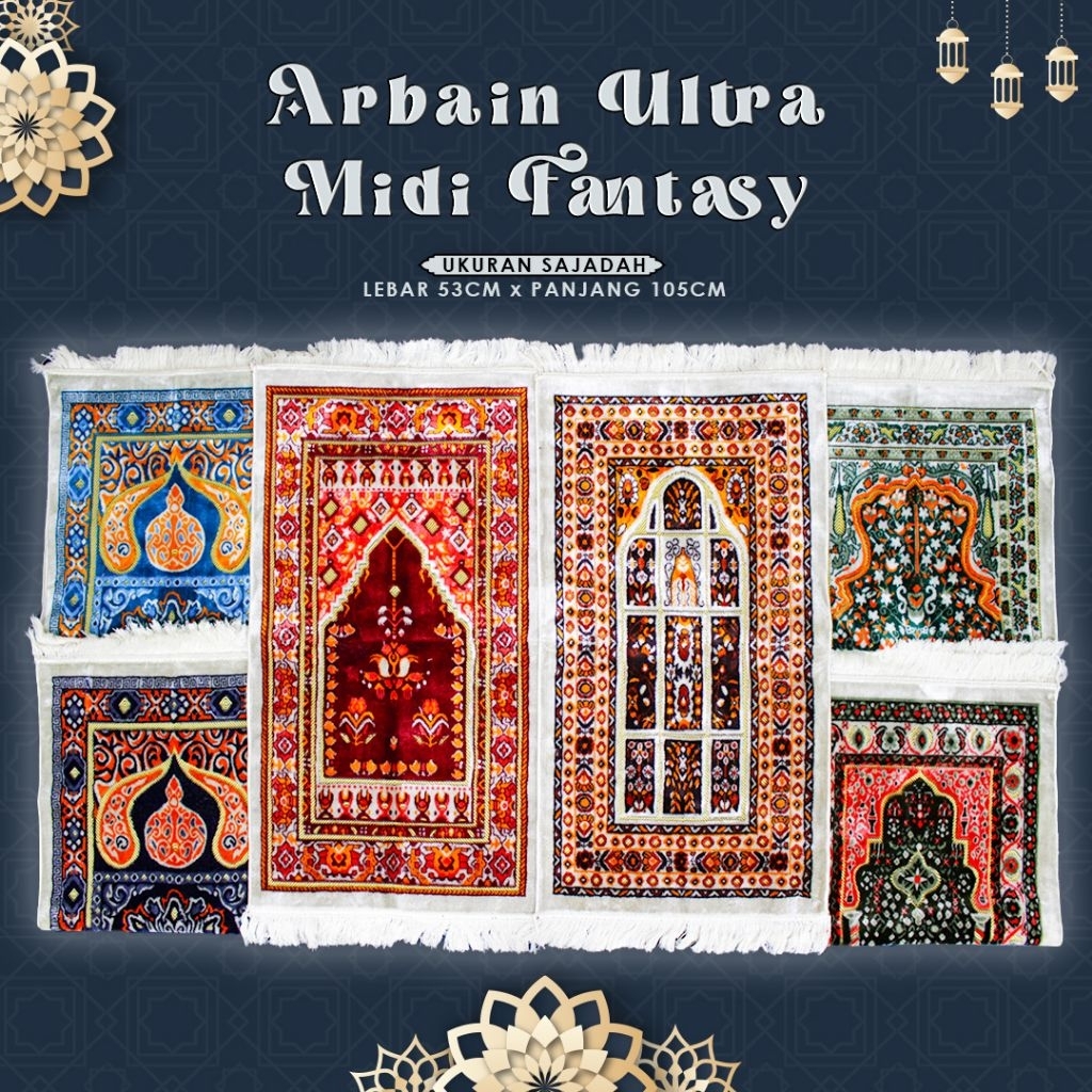 Grosir 1 Kodi Sajadah Turkey Arbain Ultra Fantasy Midi Sajadah Tebal Sajadah Dewasa Sajadah mewah