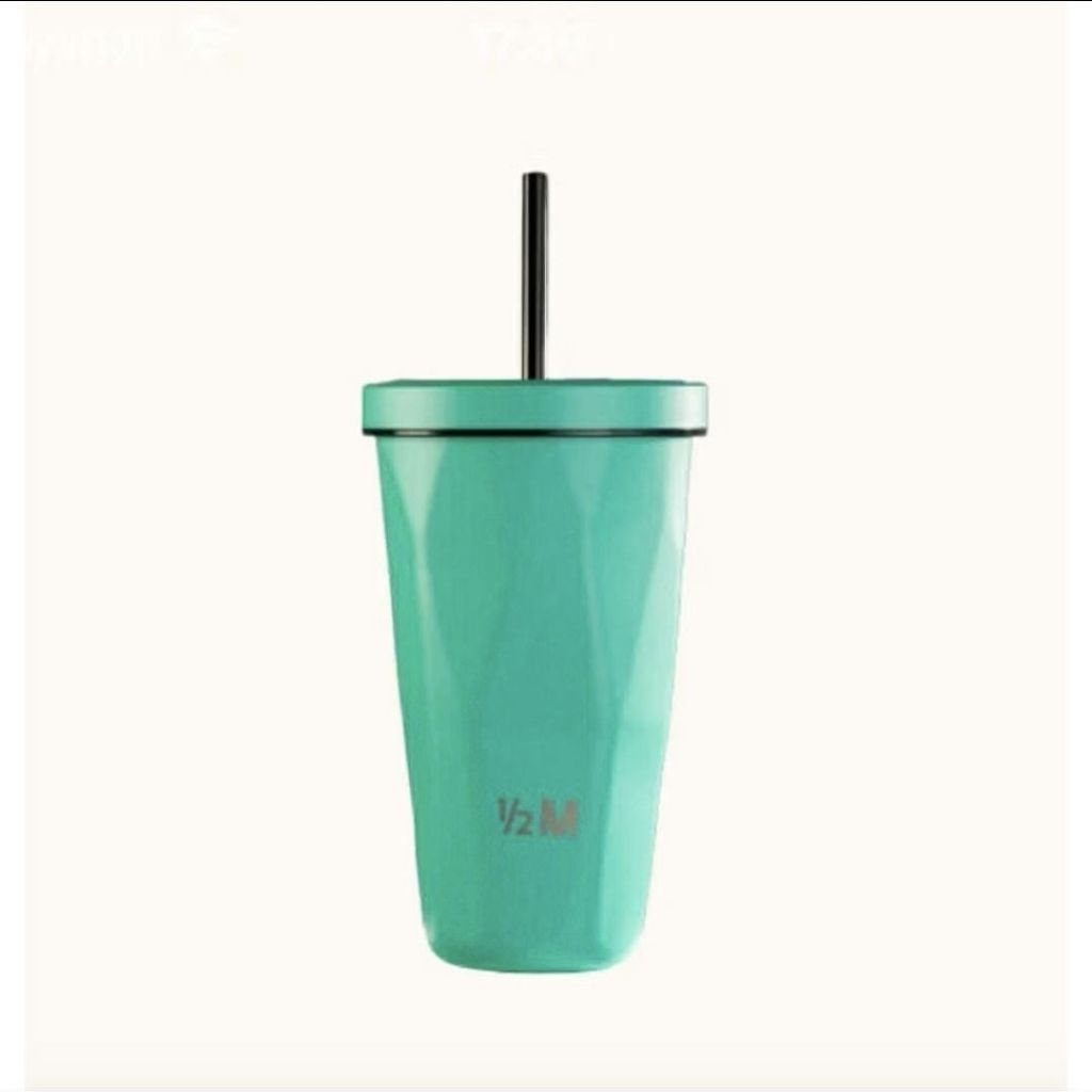 READY Tumbler ½M// TUMBLER 500ml Tosca//Ada Straw(sedotan)&FREE pembersih sedotan.