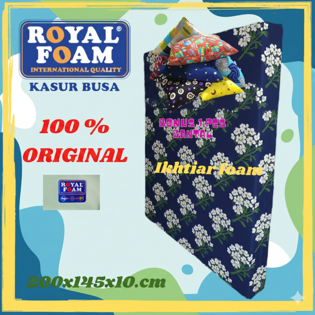 Kasur Busa Royal no 3 tebal 10 cm Royal Foam D23 Ukuran 200X145X10 CM Original Murah anti kempes