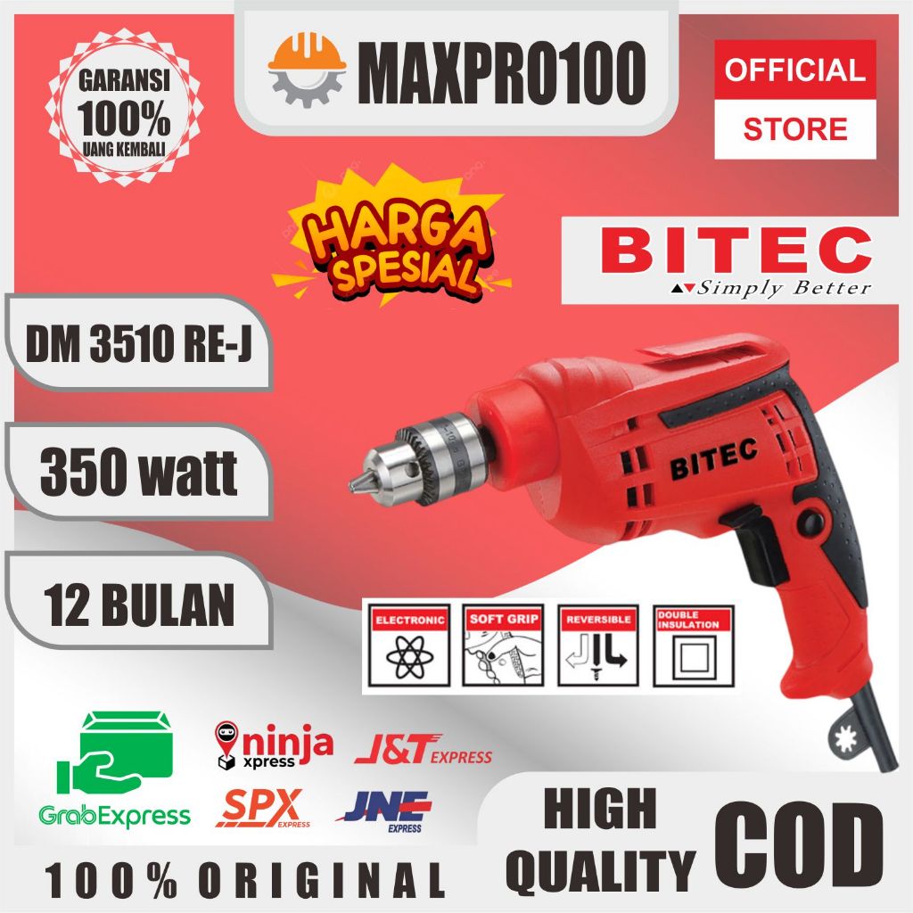 Mesin Bor Tangan 10mm DM 3510 RE-J - Bor Listrik Bolak Balik Murah Awet