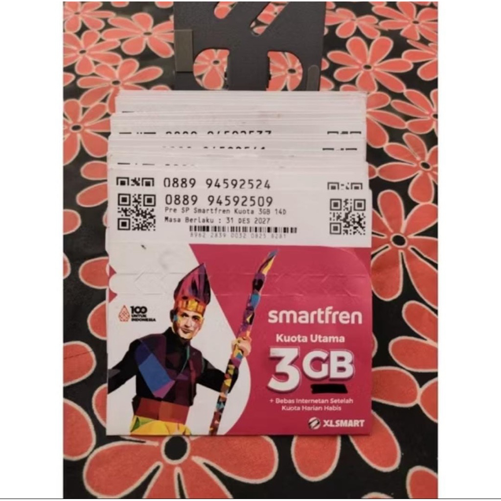 Kartu kuota Smartfren  Unlimited nonstop 3GB Sebulan  Telepon Gratis ke kartu Axis Dan XL