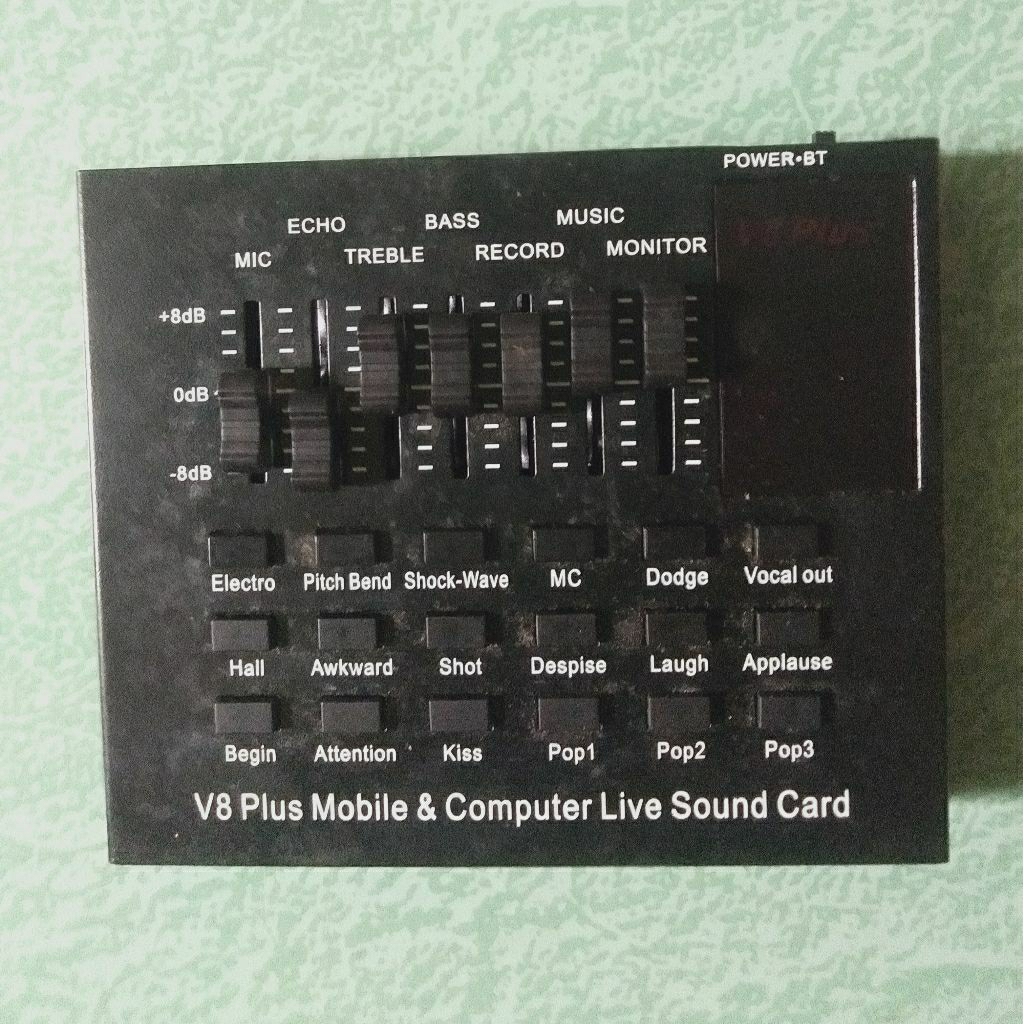 Sound Card v8 Plus Bluetooth USB Live Mixer