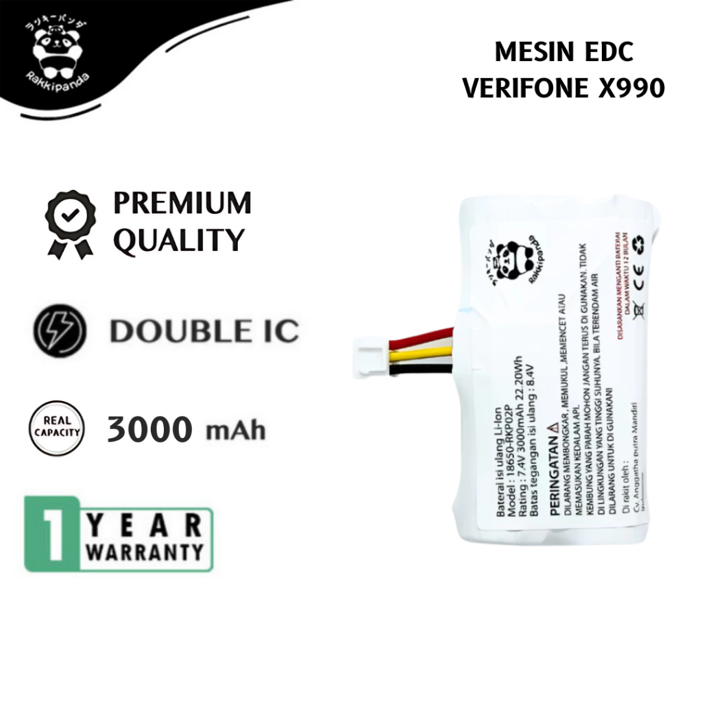 Baterai Rakkipanda EDC VERIFONE X990 Batre Bergaransi