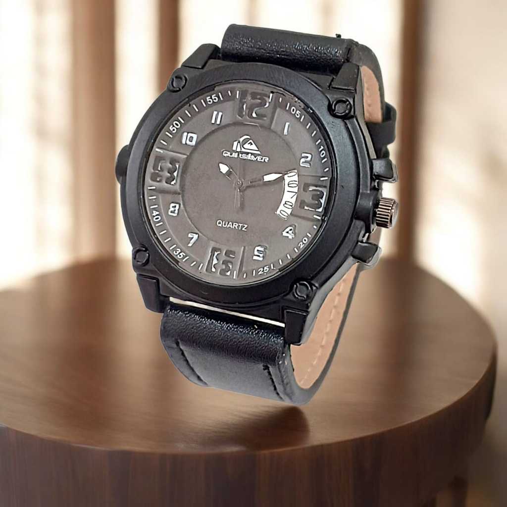 Jam Tangan Kulit Pria Sport Keren Tali Kulit Tanggal Aktif