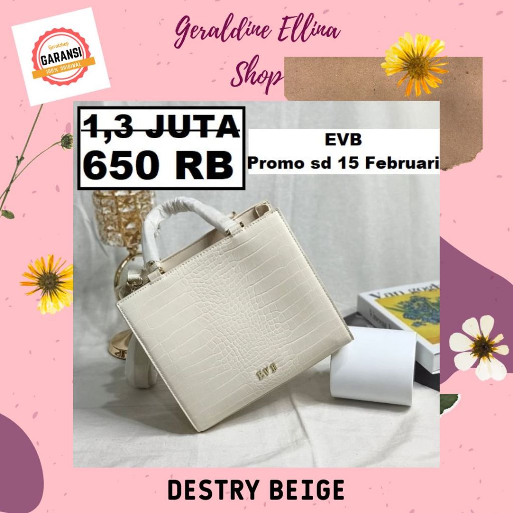 Tas EVB wanita satchel bag original sale seri DESTRY