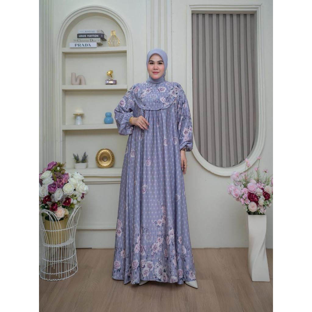 GAMIS FLORENZA SILK / BAJU WANITA MUSLIM/ WARNA DIABI ADIBA/ GROSIR TANAH ABANG