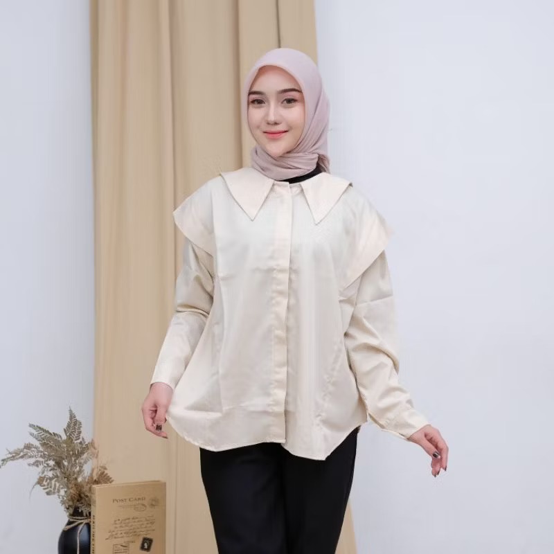 TIARA CREAM BLOUSE COTTON TOYOBO POLOS / BAJU KATUN TOYOBO PREMIUM