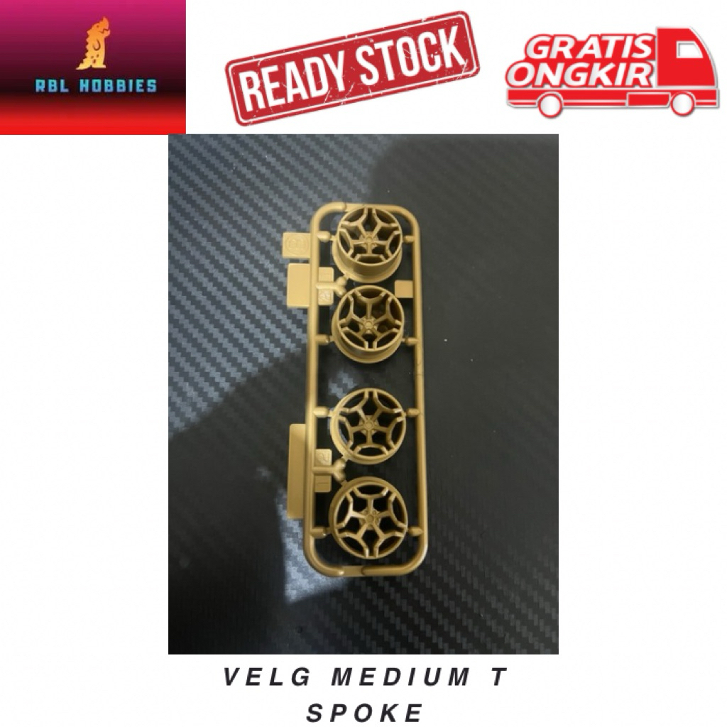 Tamiya Velg Medium T Spoke Original Loose Kit Mini4WD