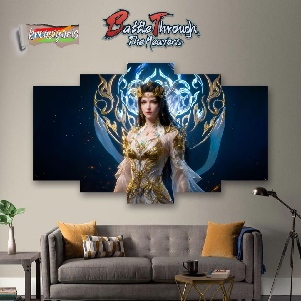 Hiasan Dinding JUMBO 100x60 CM Donghua MEDUSA CAI LIN  BTTH Battle Through The Heavens I 1 Set Isi 5