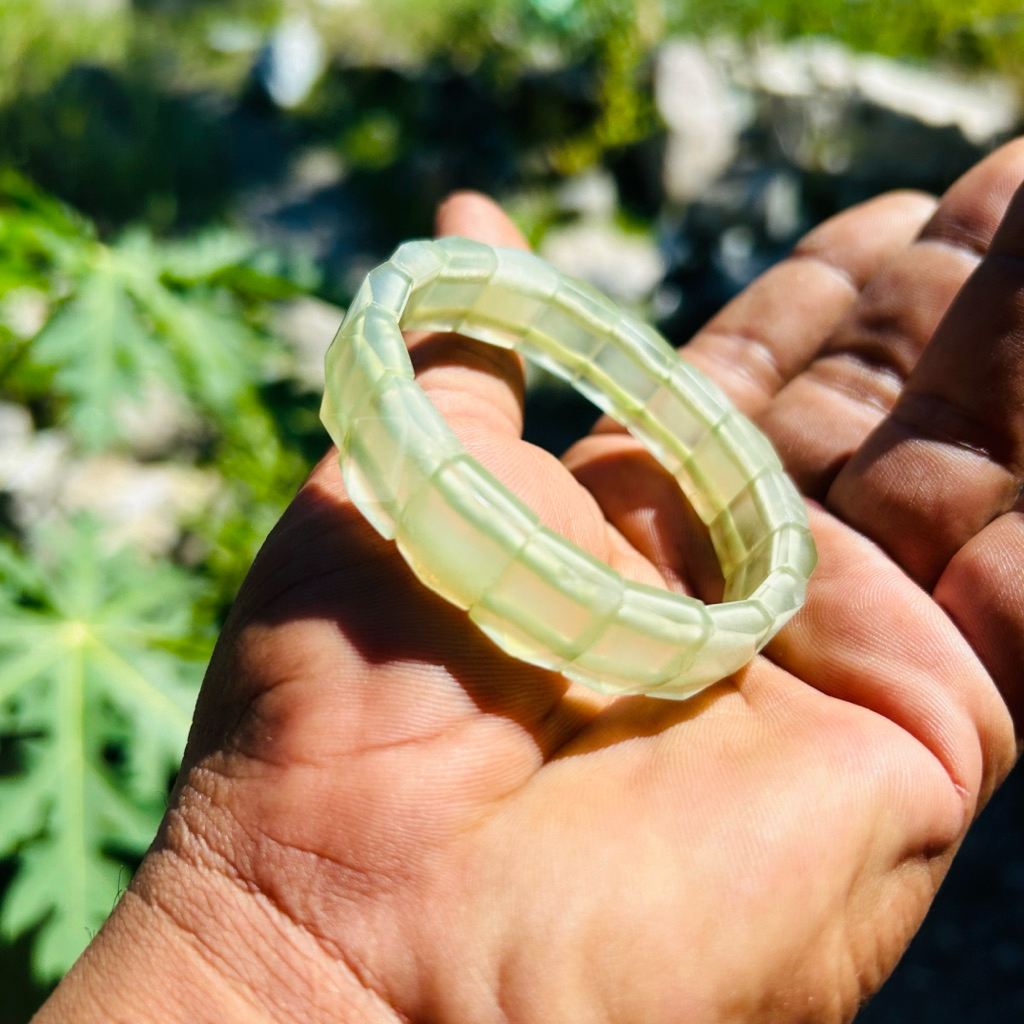 gelang giok putih asli