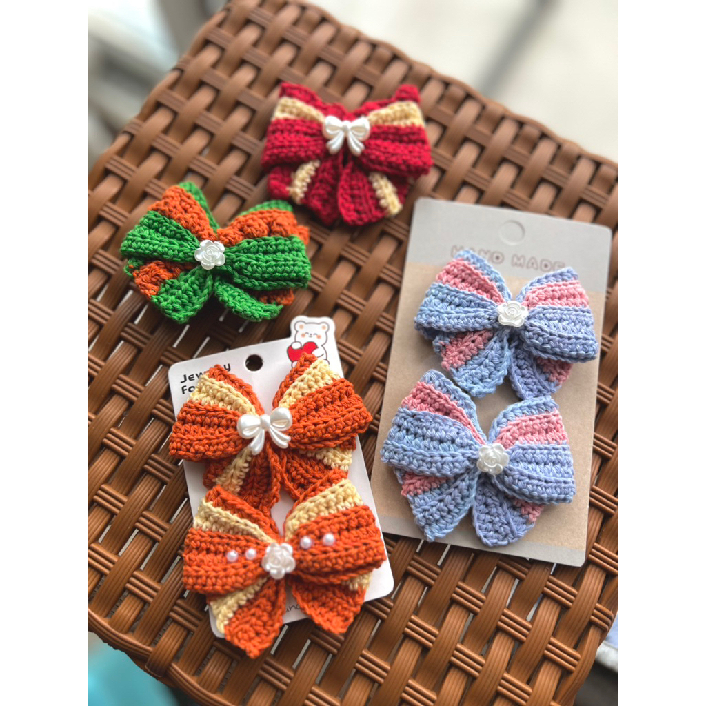 Jepit rambut pita kekinian | Pita rambut anak | jepit rambut pita handmade rajut