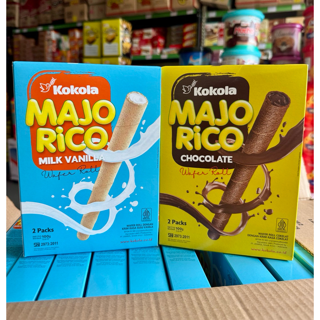 Majorico kokola wafer roll box 100gr 1 karton isi 24