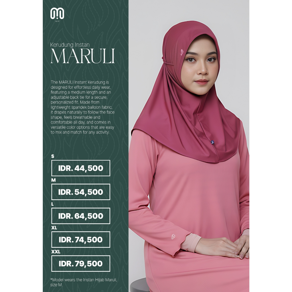 KERUDUNG INSTAN JERSEY MARULI RABBANI ORI