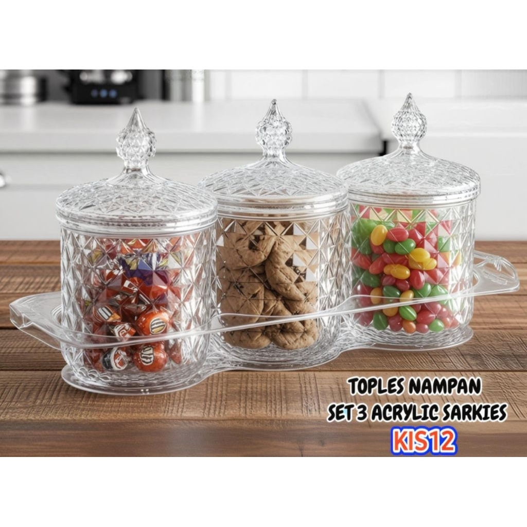 Set Toples Diamond Acrylic, Toples set nampan , Toples lebaran aeste