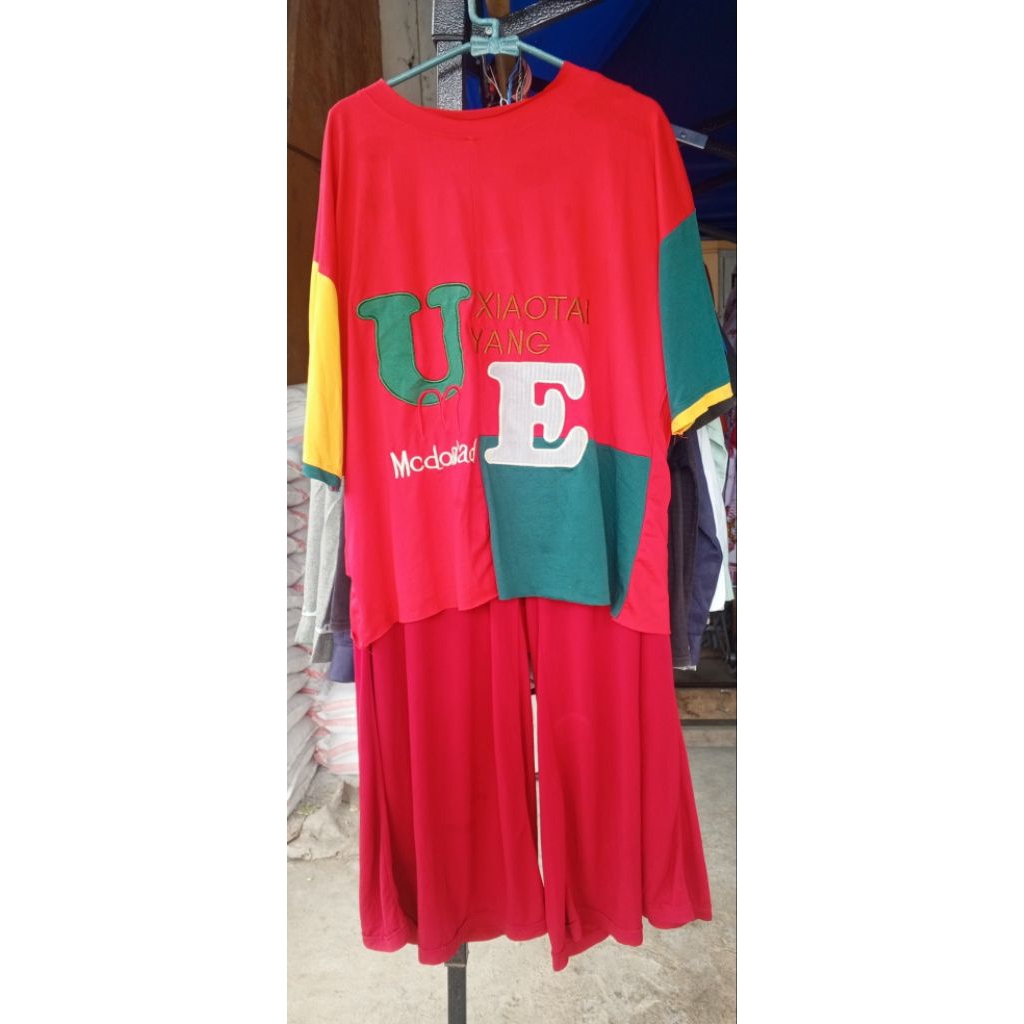 one set wanita / kulot / kaos / piyama / baju rumah / baju tidur